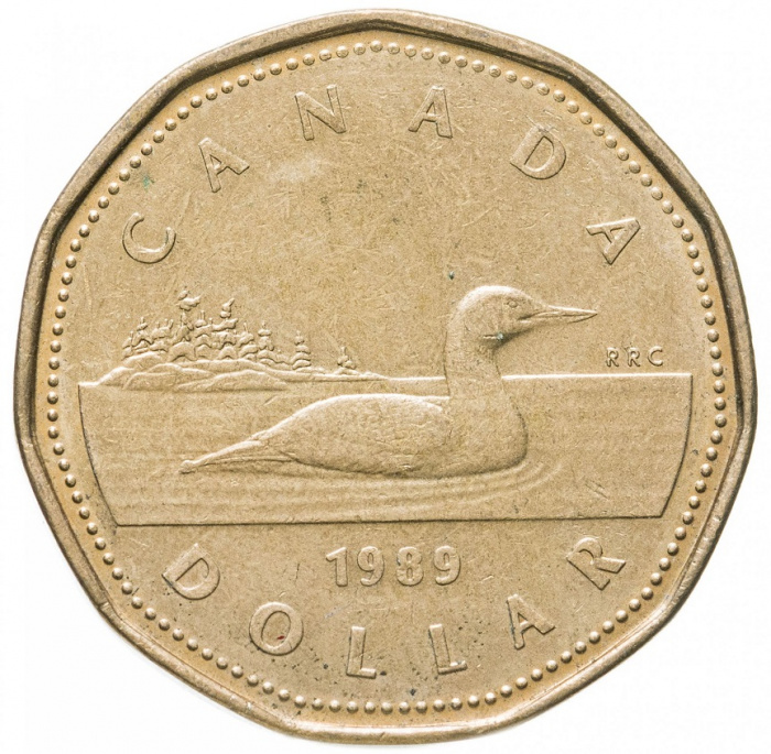 (1989) Монета Канада 1989 год 1 доллар &quot;Утка&quot;  Бронза  XF