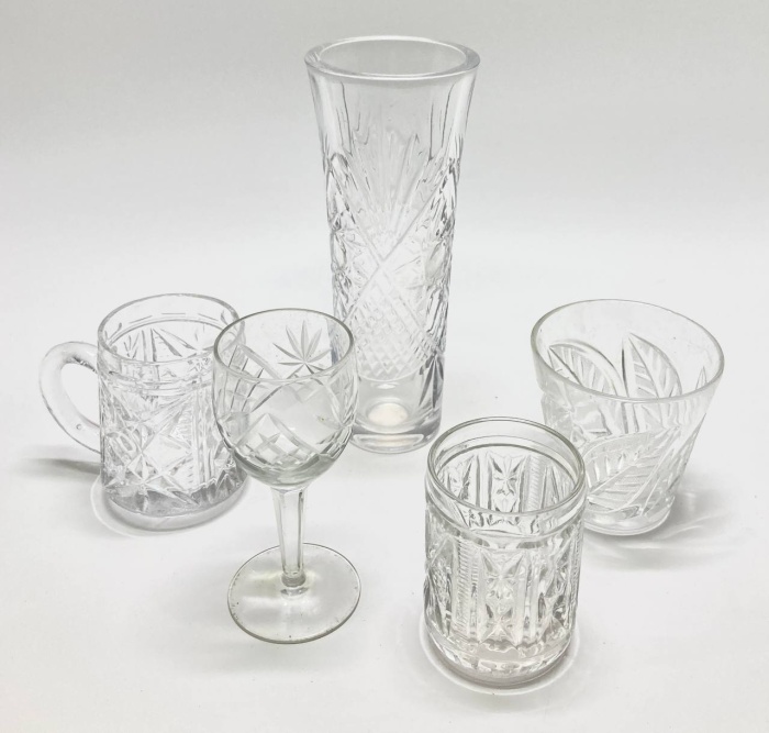 Ваза + 2 стакана + кружка + рюмка, хрусталь, СССР