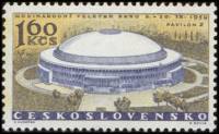 (1959-033) Марка Чехословакия "Выставочный павильон "    Международная выставка, Брно III Θ