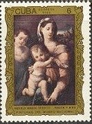 (1986-086) Марка Куба "Мадонна с младенцем"    Музей в Гаване III Θ