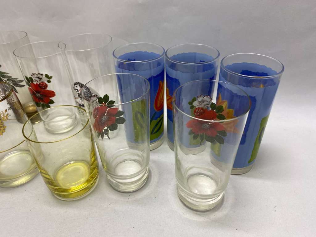 Стакан стекло, 13 шт с рисунком