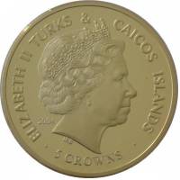 () Монета Острова Тёркс и Кайкос 2004 год 5 крон ""   UNC