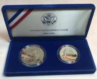(1986, 1 д. proof + 50 ц.) Набор США 1986 год  Статуя Свободы  UNC+PROOF