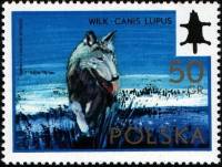 (1973-016) Марка Польша "Волк"    Дикая природа III Θ