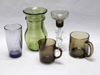 Набор Подсвечник Лебедь стакан Макдональдс Ваза две кружки цветное стекло