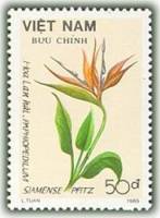 (1989-101) Марка Вьетнам "Стрелиция королевская"    Цветы III Θ