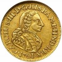 (№1761km65) Монета Перу 1761 год 1 Escudo