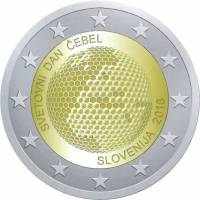 (013) Монета Словения 2018 год 2 евро "Всемирный день пчёл"  Биметалл  PROOF