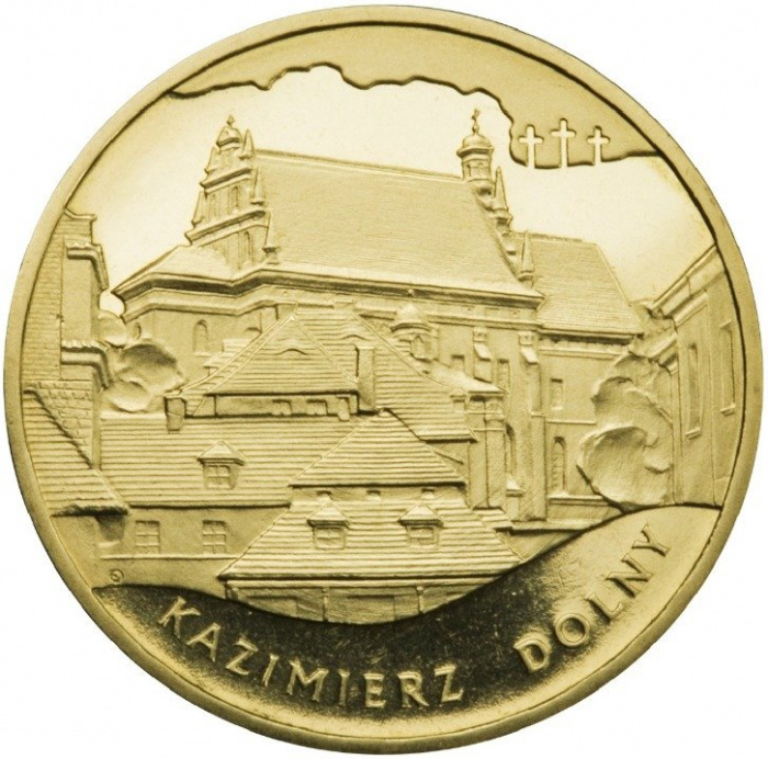 (159) Монета Польша 2008 год 2 злотых &quot;Казимеж Дольны&quot;  Латунь  UNC
