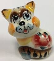 Фигурка "Кот, кошка", фарфор майолика (сост. на фото)
