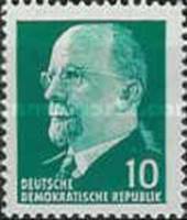 (1961-040) Марка Германия (ГДР) "Вальтер Ульбрихт"  зеленая  Председатель Гос. совета II O