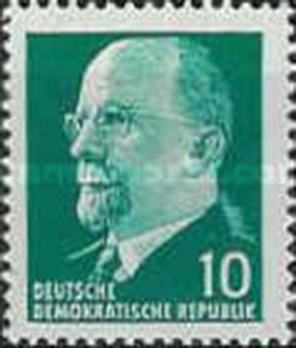 (1961-040) Марка Германия (ГДР) &quot;Вальтер Ульбрихт&quot;  зеленая  Председатель Гос. совета II O
