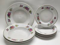Тарелки Красный фарфорист СССР 1970-е суповые 3 шт и десертные 5 шт 
