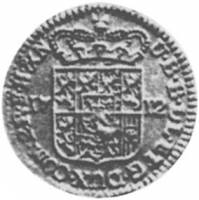 (№1712km1A(A1)) Монета Люксембург 1712 год 1 Liard