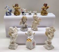 Фигурки статуэтки фарфор керамика 11 штук слон обезьяна ангелы