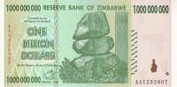 Банкнота Зимбабве 2008 год 1 000 000 000 долларов Балансирующие скалы   UNC