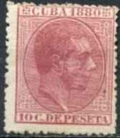 (№89) Марка Куба 1880 год "Король Альфонсо XII", Негашеная