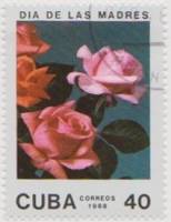 (1988-024) Марка Куба "Розы цветные"    Цветы III Θ