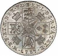 () Монета Великобритания 1787 год 1  ""   Биметалл (Серебро - Ниобиум)  AU