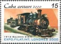 (№4270-4275) Набор марок Куба 2000 год (6 марок) "Локомотивы",  Негашеный