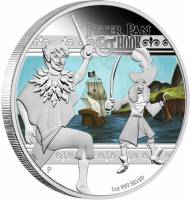 (№2011km186) Монета Тувалу 2011 год 1 Dollar (Питер Пэн и крюк)