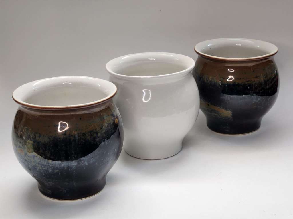 Горшки обливная керамика 4 штуки