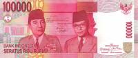 (,) Банкнота Индонезия 2011 год 100 000 рупий    UNC