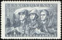(1950-022) Марка Чехословакия "Шахтер, фермер и солдат"    День армии II Θ