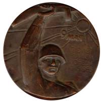 1965лмд Настольная медаль СССР 1965 год 20 лет Победы в ВОВ  Томпак  XF