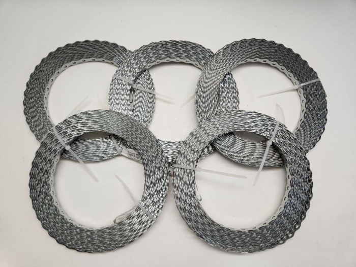 Лента крепежная 5 штук перфорированная волнистая RTM 10 12х0.5 мм 25 метров