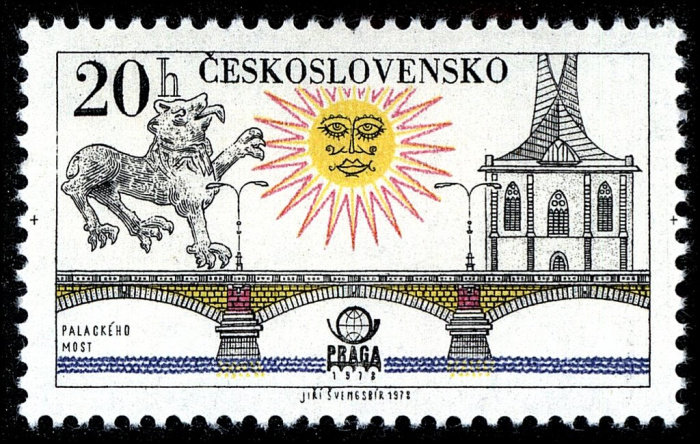 (1978-025) Марка Чехословакия &quot;Мост Палацкого &quot; ,  III Θ