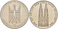 (1980F) Монета Германия (ФРГ) 1980 год 5 марок "Кёльнский собор 100 лет"  Никель  UNC