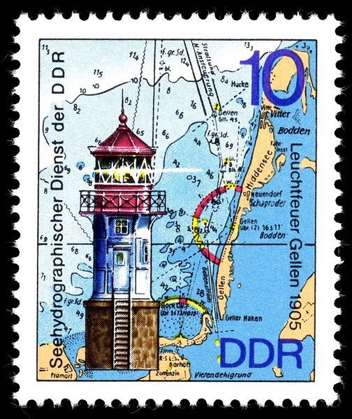 (1975-038) Марка Германия (ГДР) &quot;Моль огненная &quot;    Маяки III O