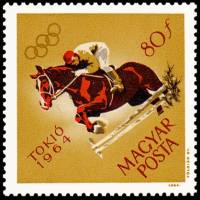 (1964-048) Марка Венгрия "Конный спорт"    Летние Олимпийские игры 1964, Токио III Θ