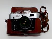 Фотоаппарат "ФЭД-3", дефект на объективе (мятый, см. фото) СССР 