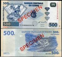 2002 Образец Банкнота Дем Республика Конго 2002 год 500 франков Добыча алмазов   UNC