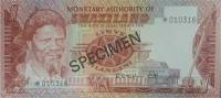 Банкнота Свазиленд 1974 год 1 лилангени Собуза II   UNC