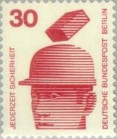 (1972-005) Марка Германия (ФРГ) "Строительная каска"    Несчастный случай III O