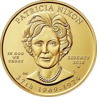 (039w) Монета США 2016 год 10 долларов "Патриция Никсон" 2016 год  PROOF