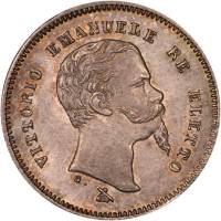(№1860km11) Монета Италия 1860 год 50 Centesimi (Витторио Эмануэле II вновь Элетто)