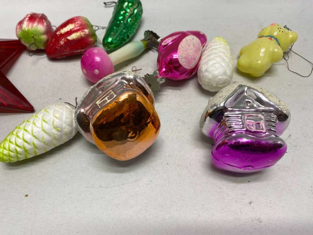 Елочные украшения СССР 9 шт и звезда