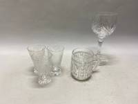 Хрусталь СССР набор из 5 предметов, бокал, стопки, кружка