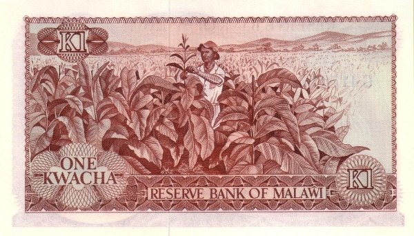 () Банкнота Малави 1974 год 1  &quot;&quot;   UNC