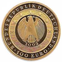 (№2002km220) Монета ФРГ 2002 год 100 Euro (Введение Евро)