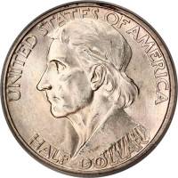(1935d) Монета США 1935 год 50 центов   200 лет Дениелу Буну Серебро Ag 900  UNC
