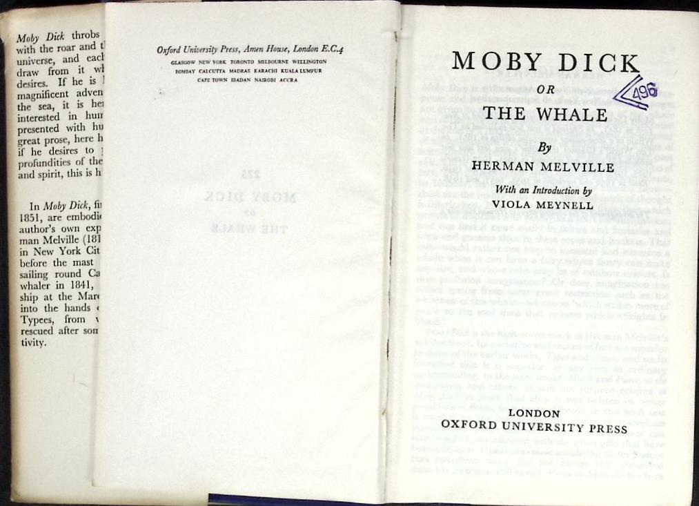 Книга &quot;Моби Дик&quot; H. Melville Лондон Неизвестно Твёрдая обл. + суперобл 582 с. Без илл.
