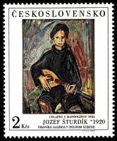 (1986-046) Марка Чехословакия "Мальчик с мандолиной" ,  III O
