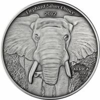 (№2012km19) Монета Габон 2012 год 1,000 CFA Francs (Слон)