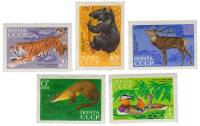 1970-071-75  Серия Набор марок (5 шт) СССР   Сихотэ-Алинский заповедник, 35 лет III O