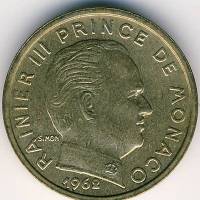 (№1962km142) Монета Монако 1962 год 10 Centimes